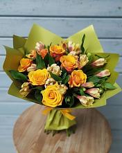 Букет цветов из:  Альстромерии и Розы в Новониколаевском