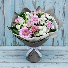 Букет цветов из:  Герберы, Альстромерии и Хризантемы в Новониколаевском