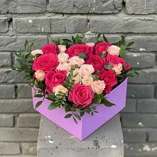 Цветочная композиция из Розы в коробке в Новониколаевском