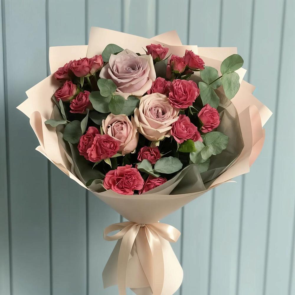 Букет цветов из: Гвоздики и Розы в Новониколаевском