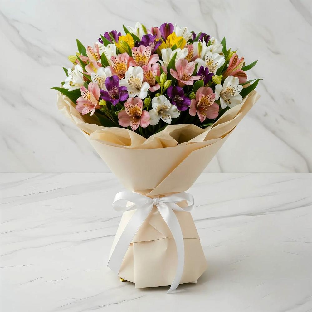 Букет цветов из: Альстромерии в Новониколаевском