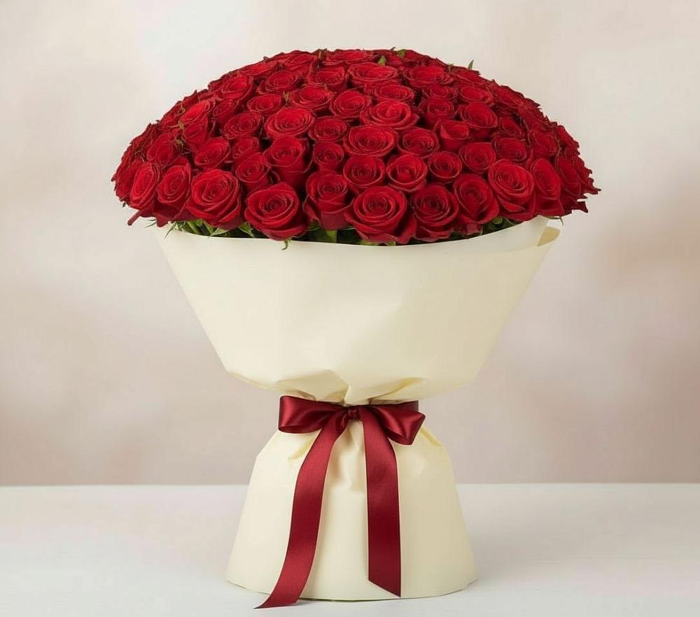 Букет 101 Красная роза Милано в Новониколаевском