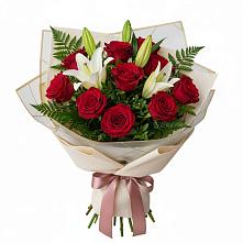 Букет цветов из:  Лилии и Розы #REPLACE_PRED# Новониколаевском