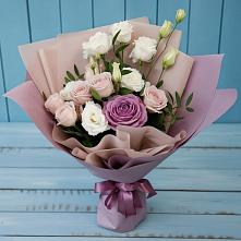 Букет цветов из:  Розы и Лизиантусы #REPLACE_PRED# Новониколаевском