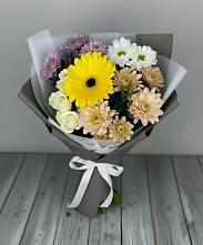 Букет цветов из:  Розы, Герберы и Хризантемы #REPLACE_PRED# Новониколаевском
