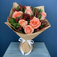 Букет цветов из:  Розы и Альстромерии в Новониколаевском