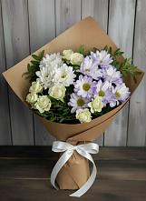 Букет цветов из:  Хризантемы и Розы #REPLACE_PRED# Новониколаевском