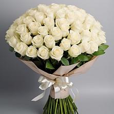 Букет 101 беля роза Белоснежка в Новониколаевском