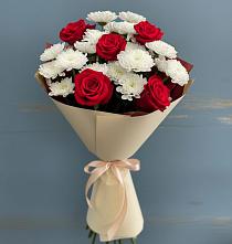 Букет цветов из:  Розы и Хризантемы в Новониколаевском
