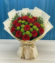 Букет цветов из:  Розы и Хризантемы в Новониколаевском